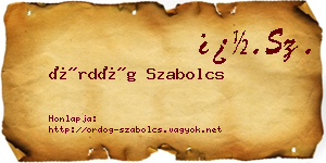 Ördög Szabolcs névjegykártya