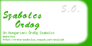 szabolcs ordog business card