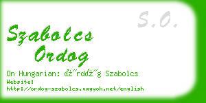 szabolcs ordog business card